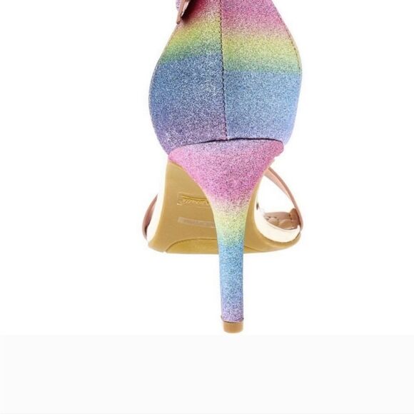 Anne Michelle Ankle Strap Open-Toe Multi Color Platform Heels - Picture 3 of 7